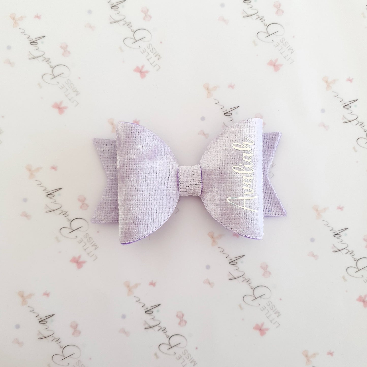 Purple/Blue Personalised Hair Bows