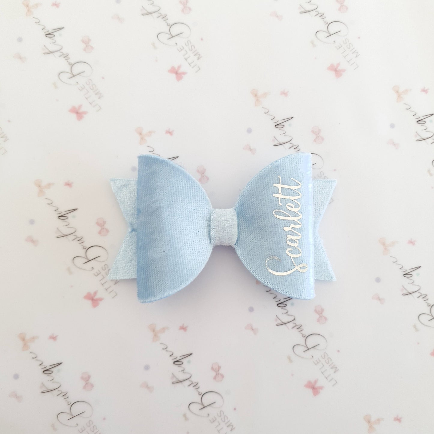 Purple/Blue Personalised Hair Bows
