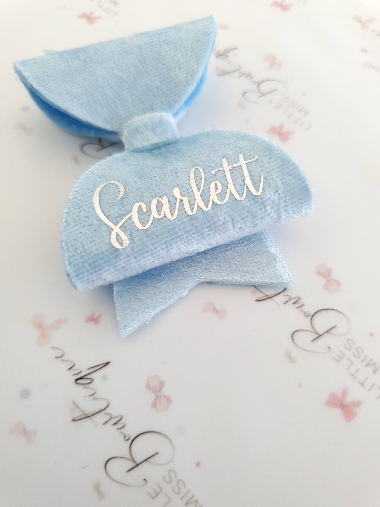 Purple/Blue Personalised Hair Bows