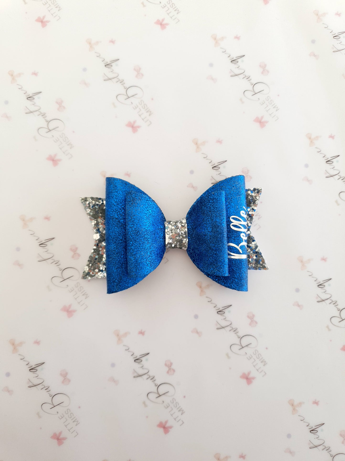 Personalised Blue Sparkles Bow