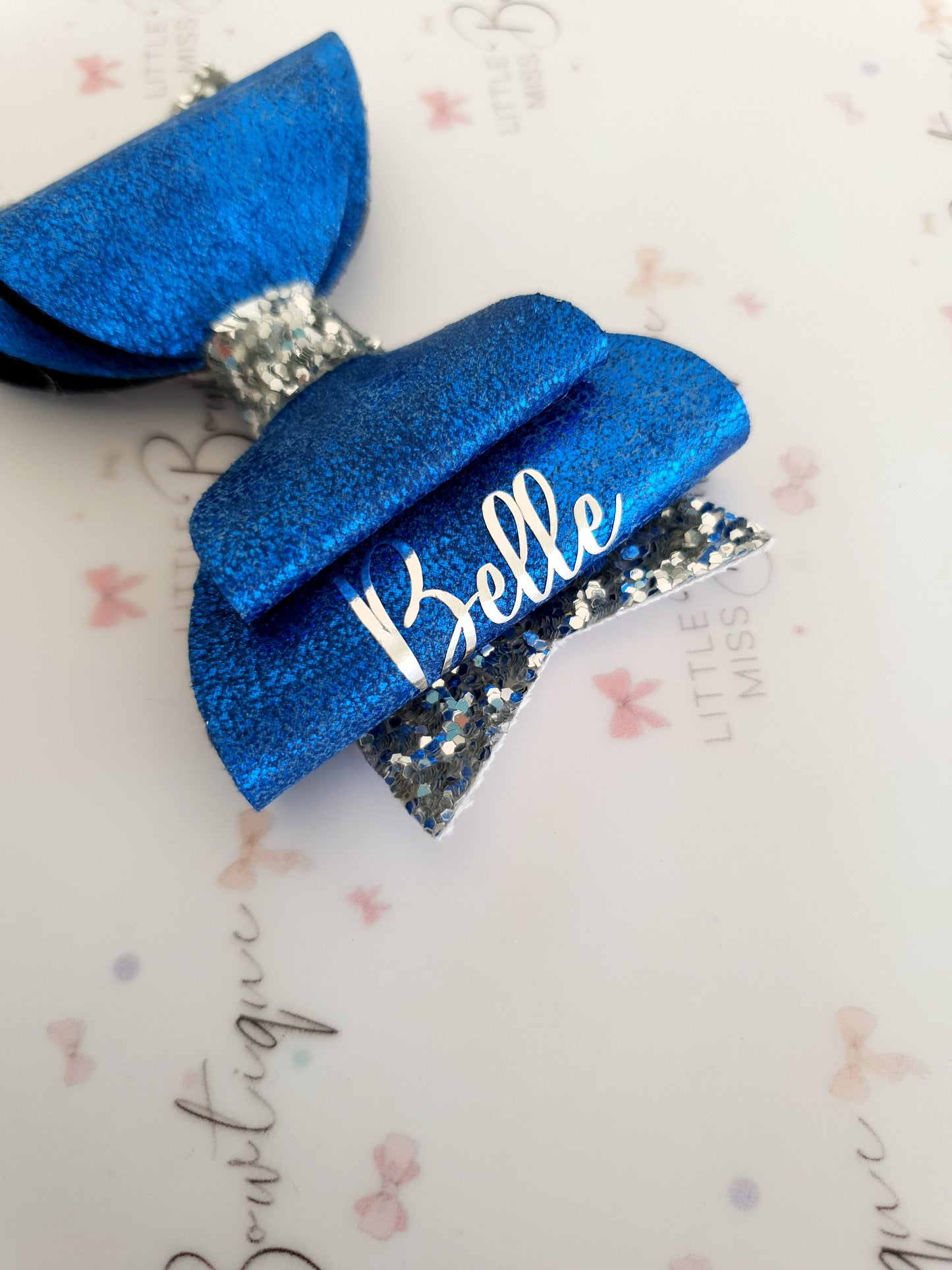 Personalised Blue Sparkles Bow