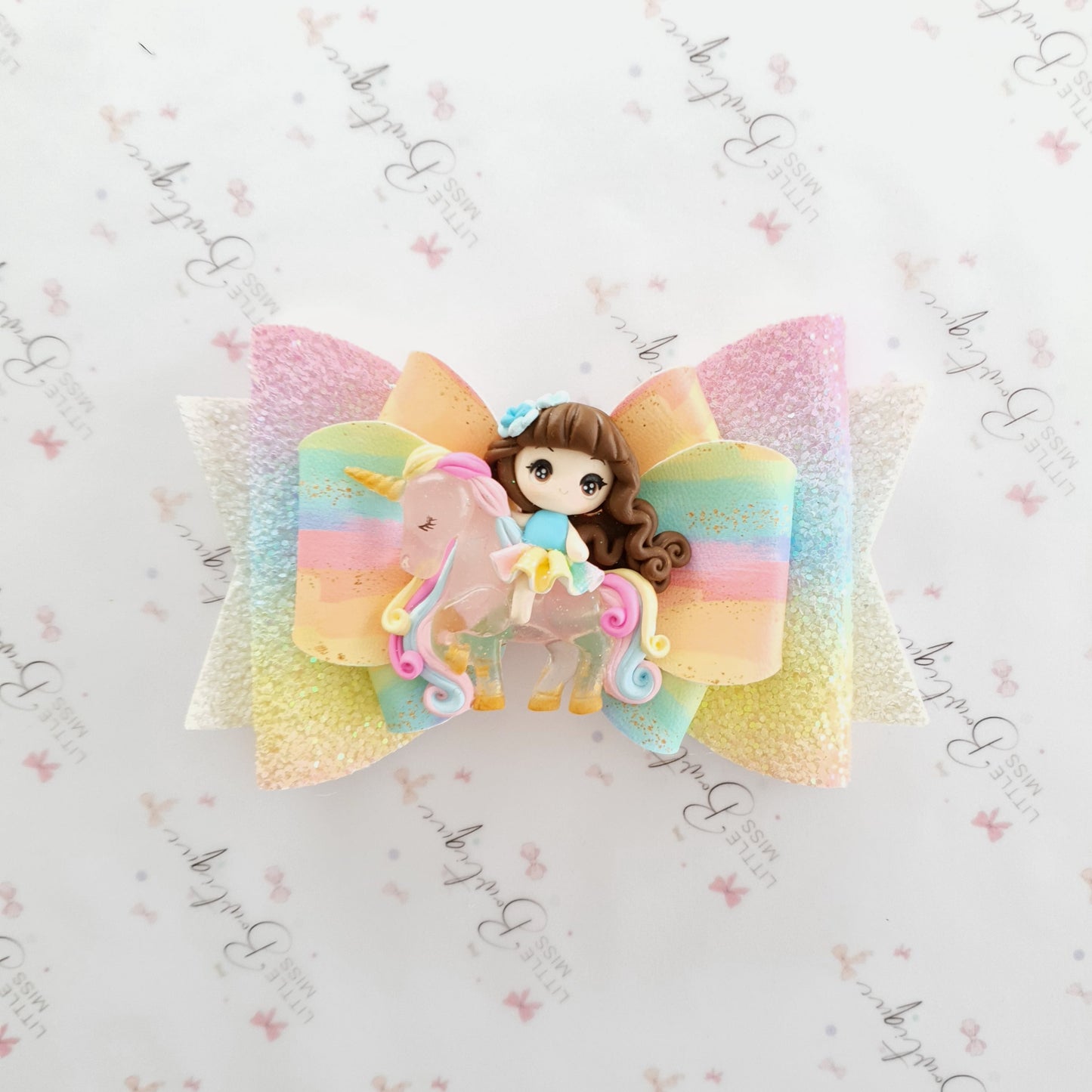 XL Rainbow Unicorn Rider Bows