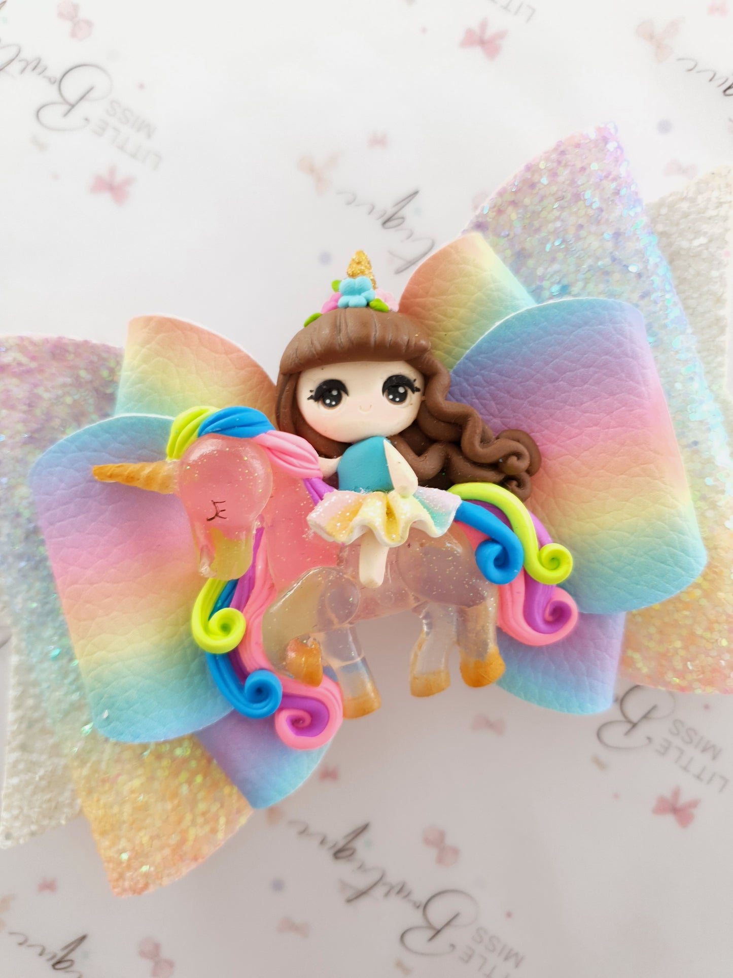 XL Rainbow Unicorn Rider Bows