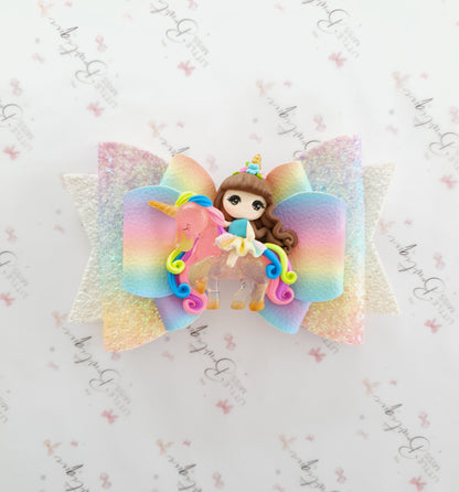 XL Rainbow Unicorn Rider Bows