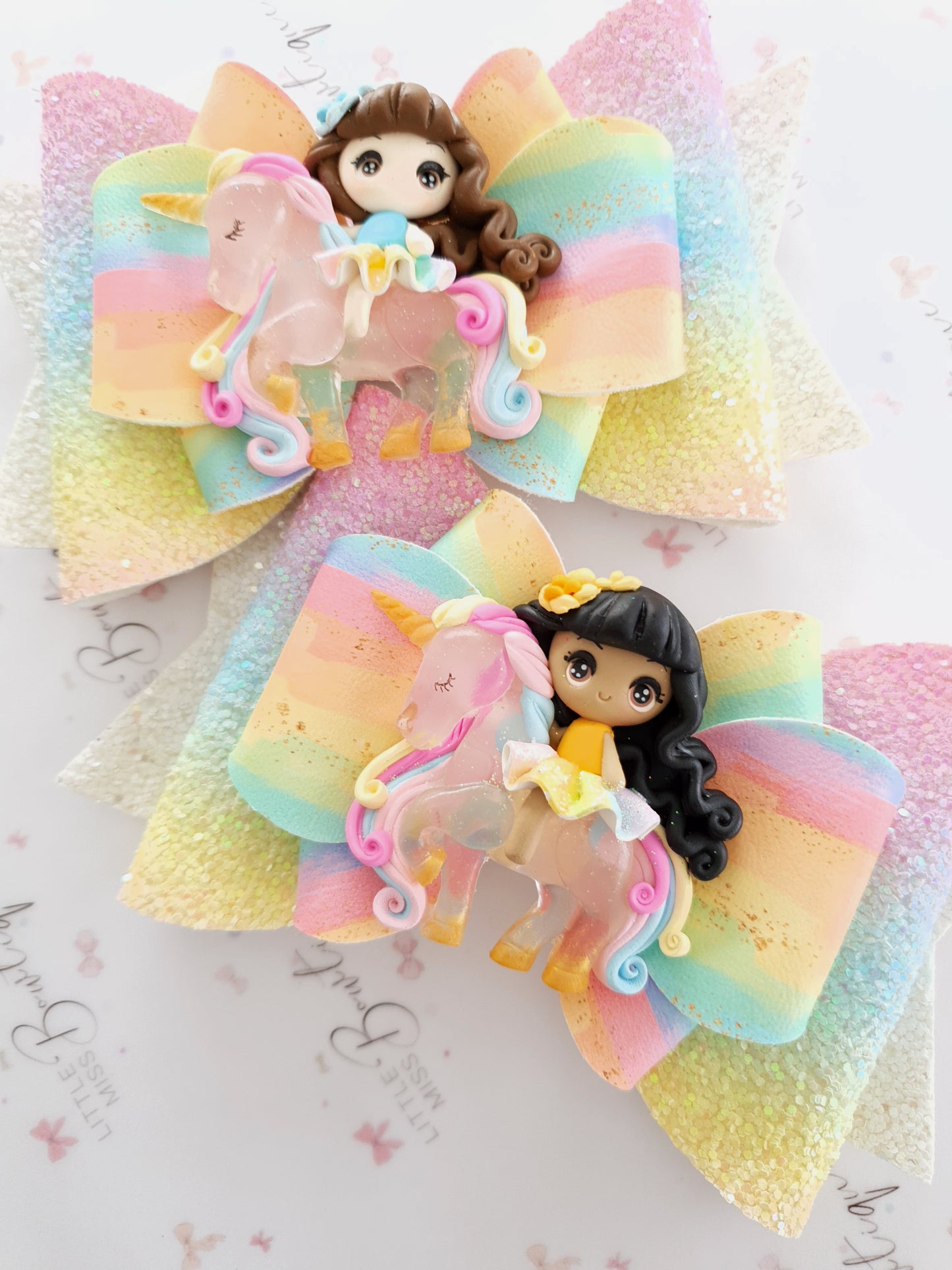 XL Rainbow Unicorn Rider Bows