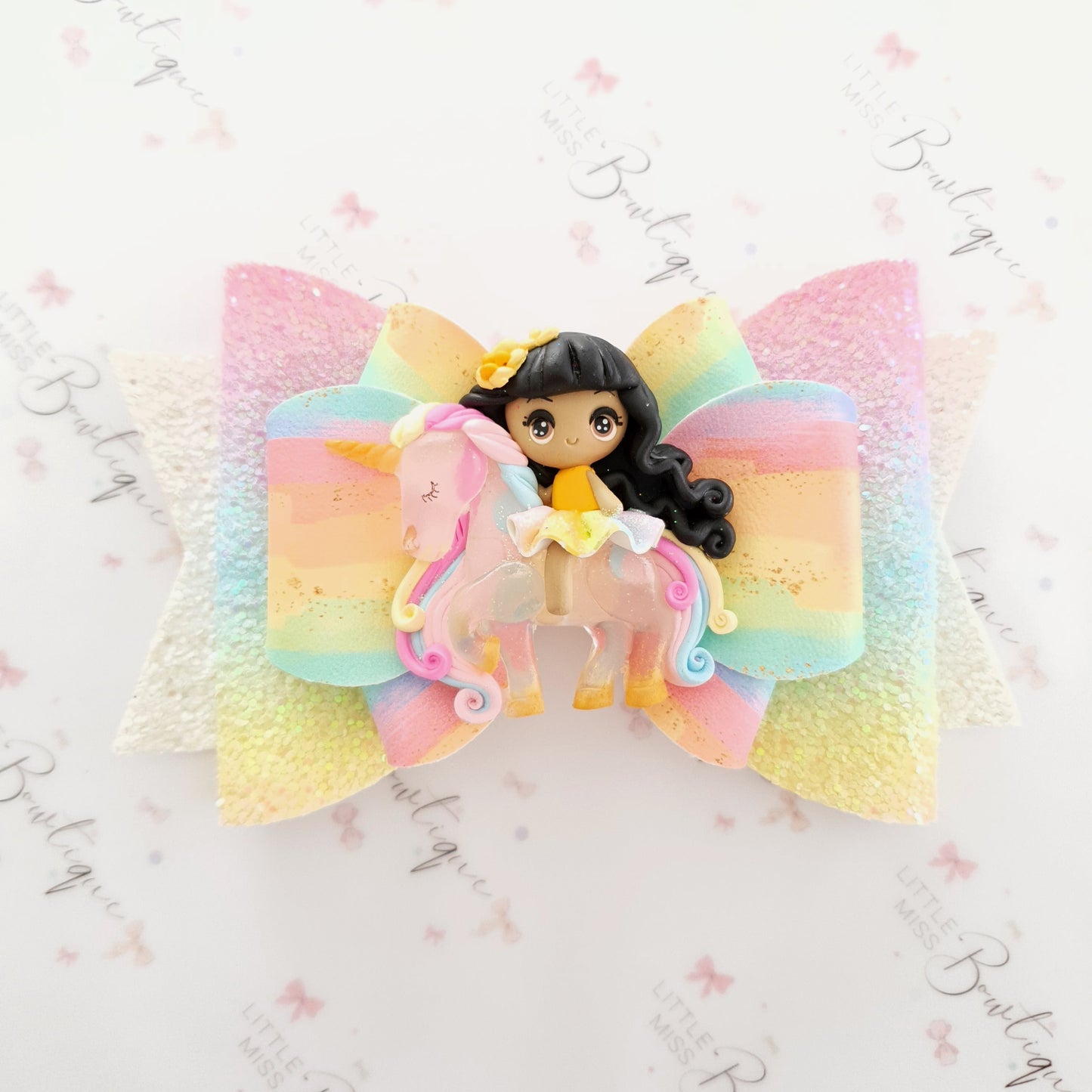 XL Rainbow Unicorn Rider Bows