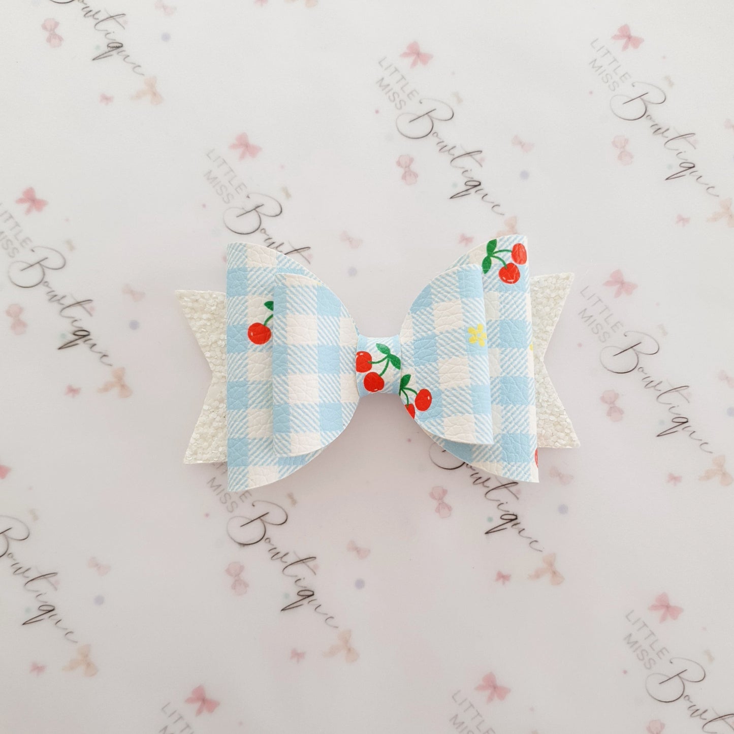 Cherry Gingham Bow