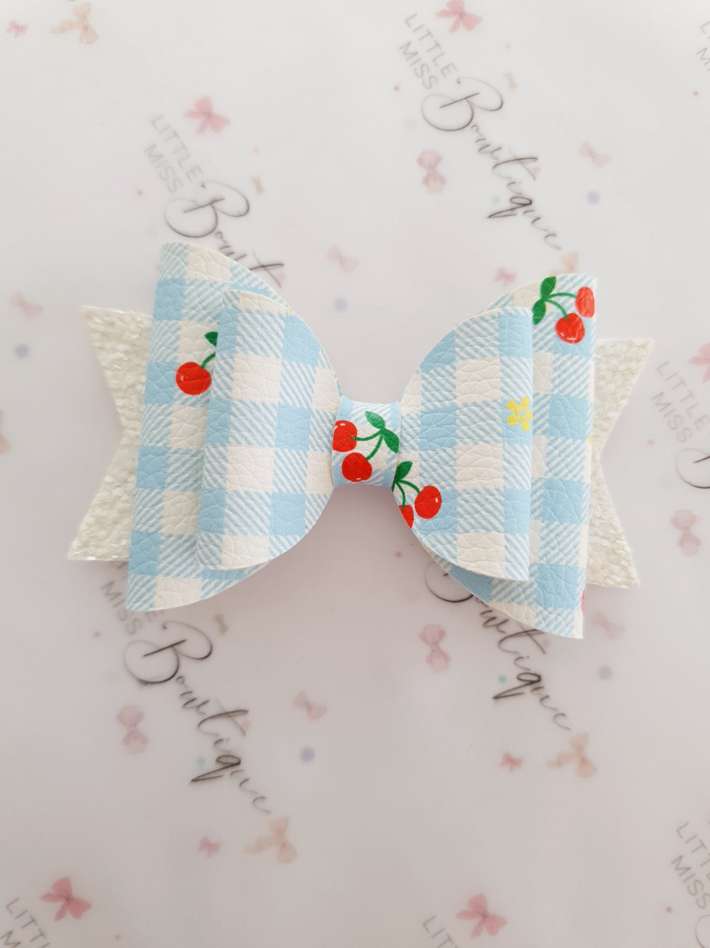 Cherry Gingham Bow