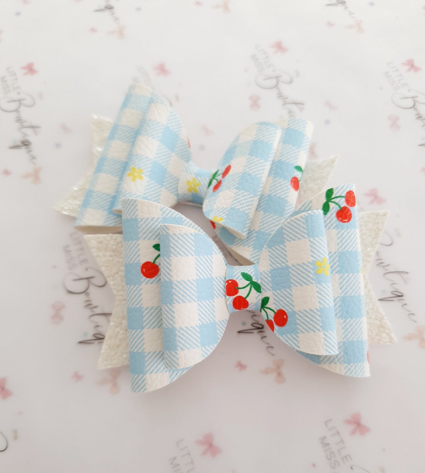Cherry Gingham Bow