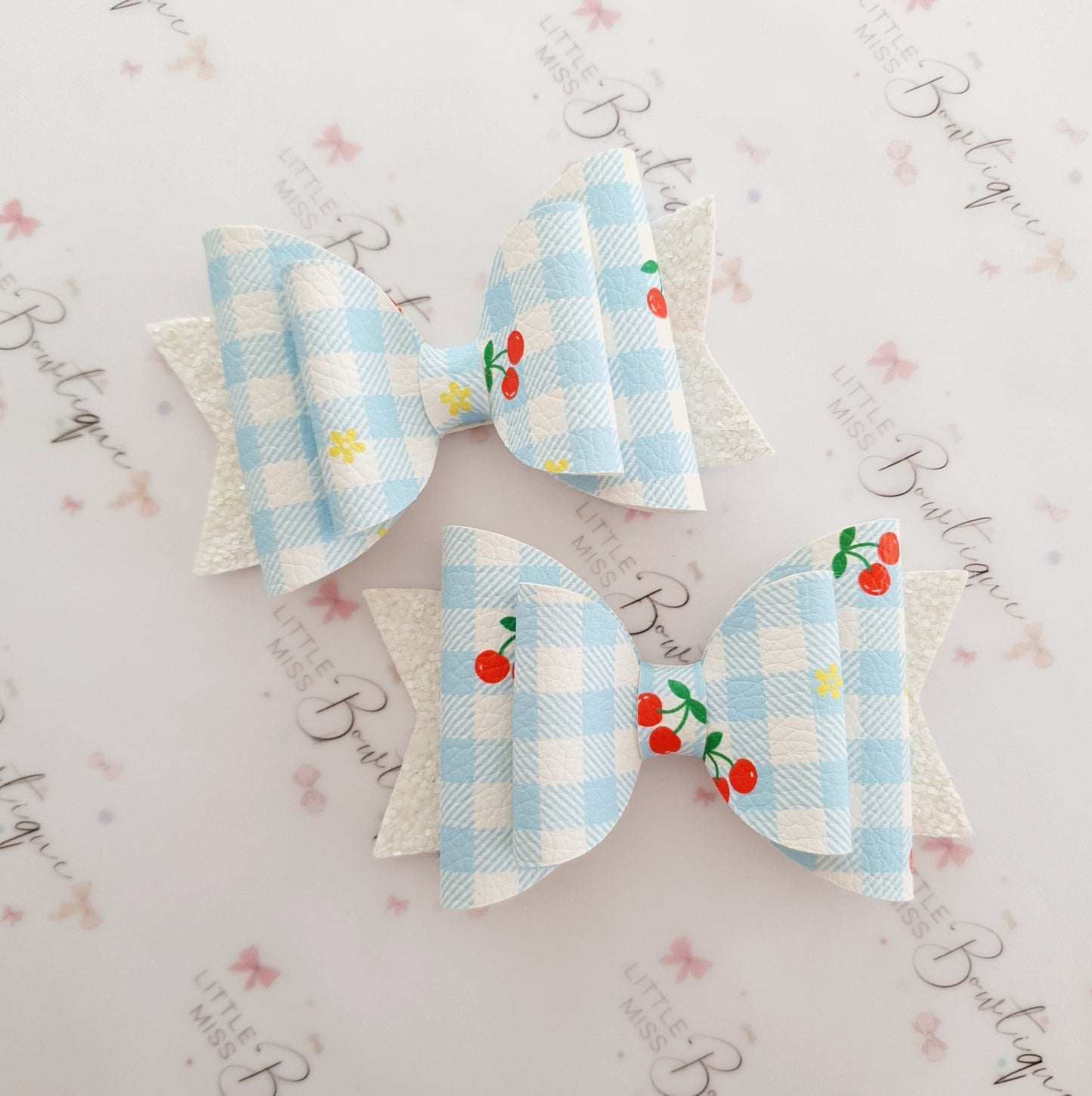Cherry Gingham Bow