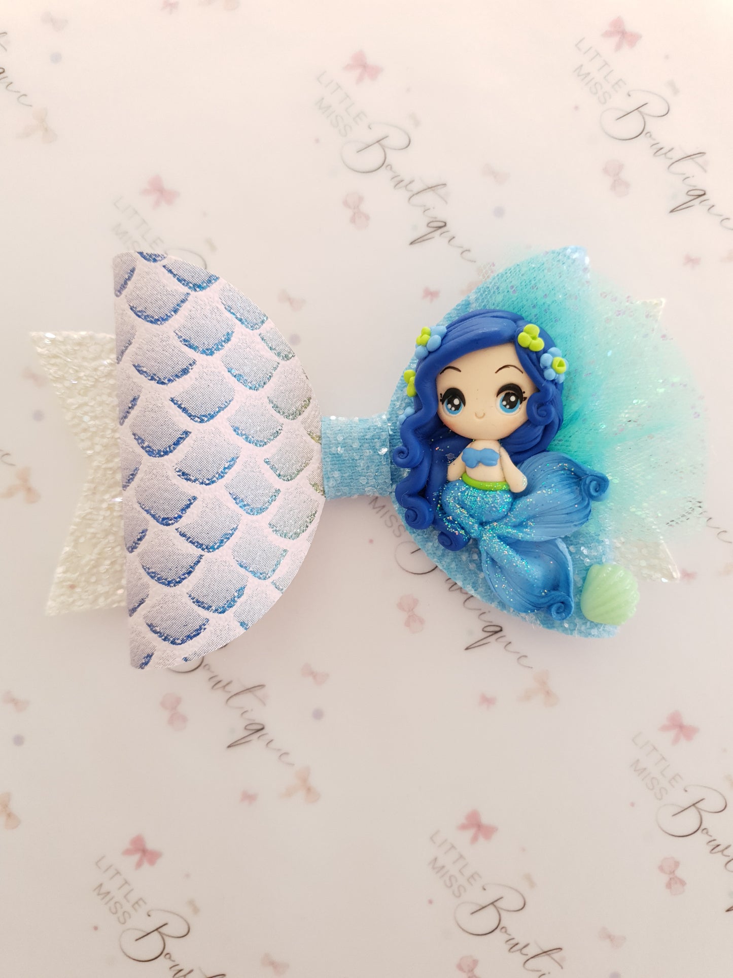 Blue/Teal Mermaid Bows