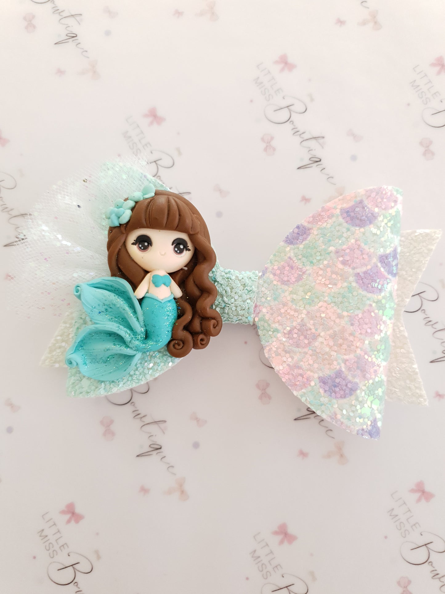 Blue/Teal Mermaid Bows