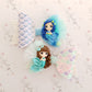 Blue/Teal Mermaid Bows