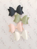 Vintage Embossed Faux Leather Bows