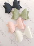 Vintage Embossed Faux Leather Bows