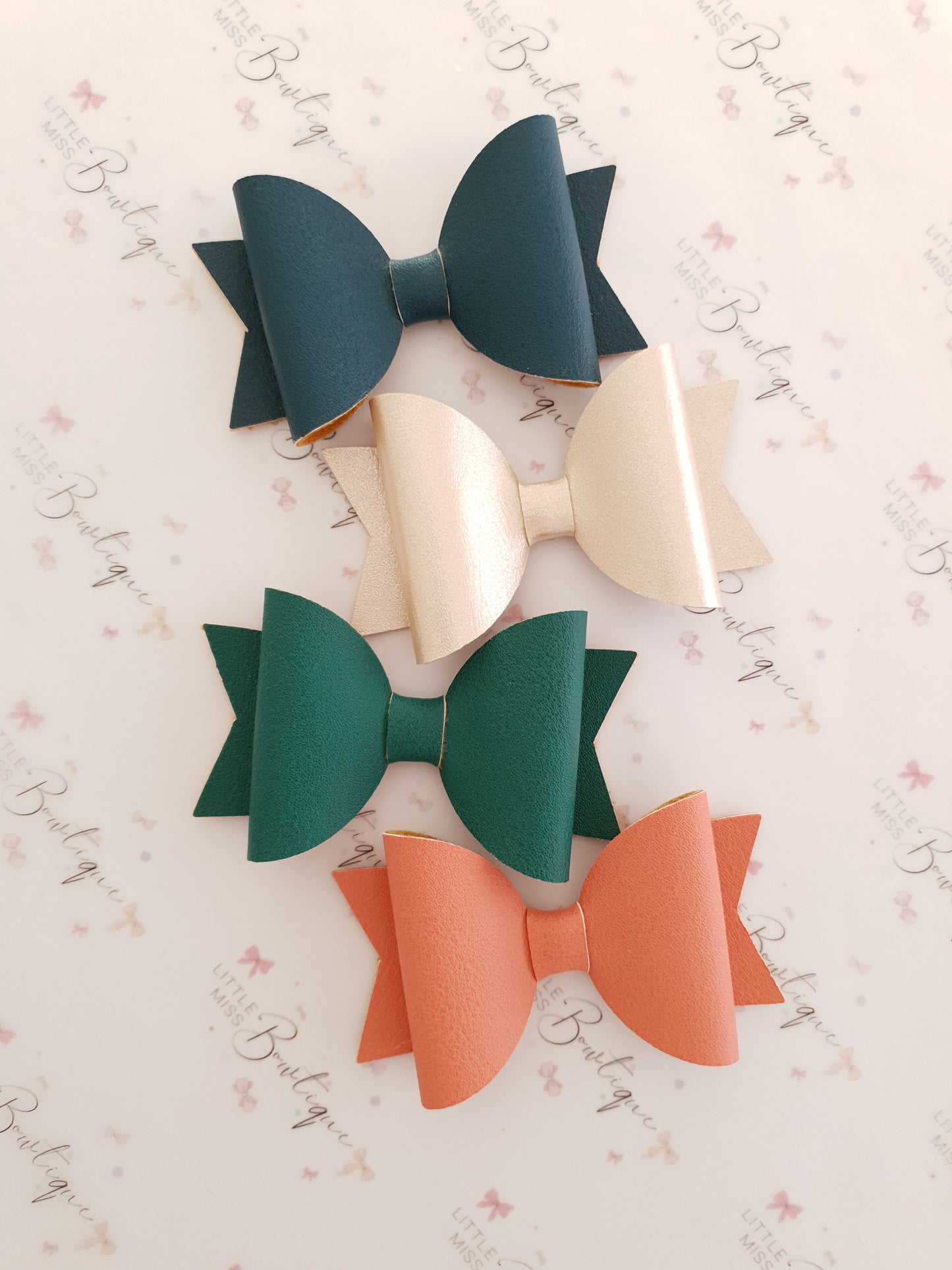 Luxe Smooth Leather Hair Bows