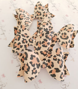Suede Leopard Bows