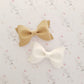 Fawn and White Suede Ivy  Bows