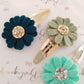 Green Daisy Snap Clips