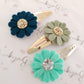 Green Daisy Snap Clips