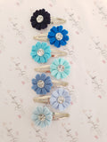 Blue Daisy Snap Clips