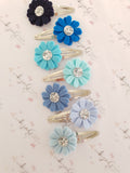 Blue Daisy Snap Clips