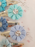 Blue Daisy Snap Clips