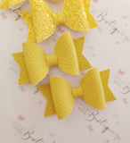 Faux Leather and Glitter Pigtail Bows (44 colours)