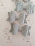 Faux Leather and Glitter Pigtail Bows (44 colours)