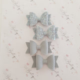 Faux Leather and Glitter Pigtail Bows (44 colours)