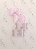 Faux Leather and Glitter Pigtail Bows (44 colours)