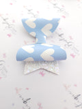 Pastel Hearts Leatherette Bow