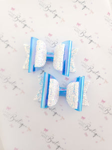 Blue and Iridescent Sparkle Bows (2 Colours)