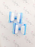 Blue and Iridescent Sparkle Bows (2 Colours)