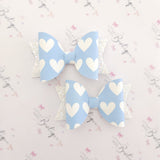 Pastel Hearts Leatherette Bow