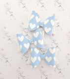 Pastel Hearts Leatherette Bow