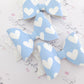 Pastel Hearts Leatherette Bow