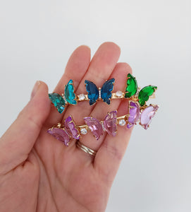 Rhinestone Butterfly French Barrette (3 colours)