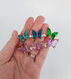 Rhinestone Butterfly French Barrette (3 colours)