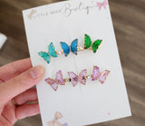 Rhinestone Butterfly French Barrette (3 colours)