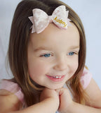 Pink Velvet Personalised Bow