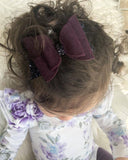 Plum Merino Wool Felt Bow
