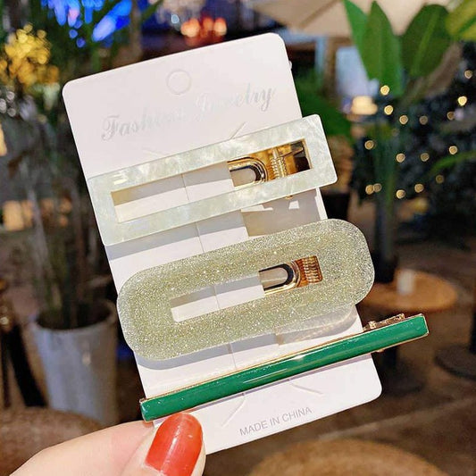 Green Hair Clips 3pk