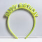 Glitter Perplex Birthday Headbands (7 Colours)