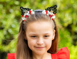 Black/Red Floral Cat Ears