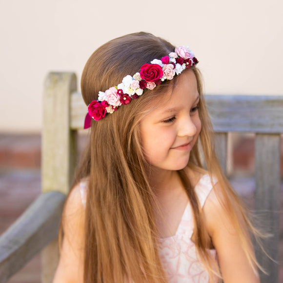 Royal Red  flower crown