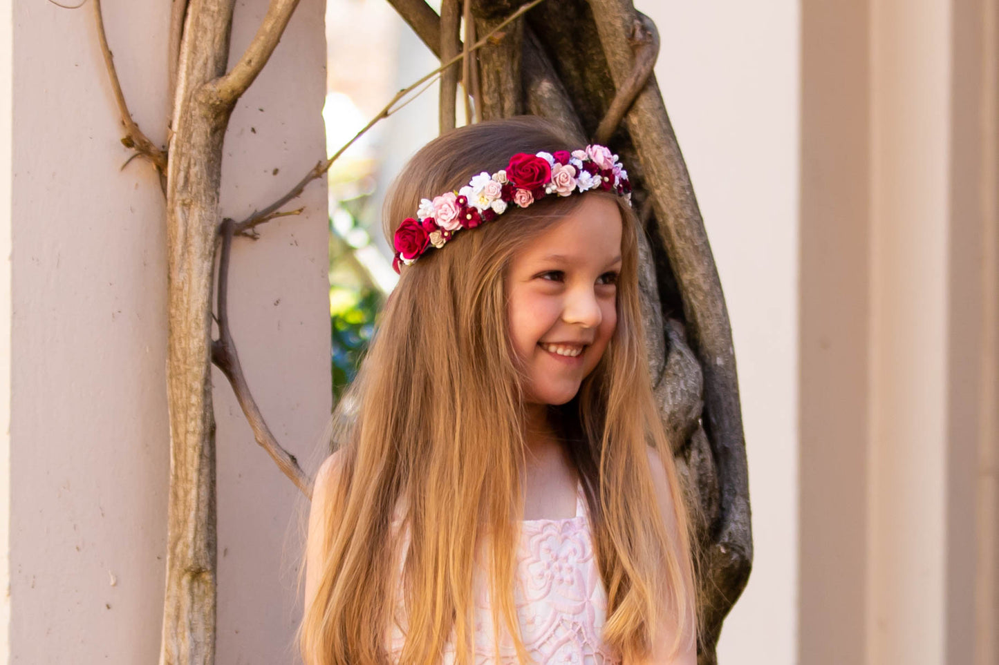 Royal Red  flower crown