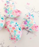 Iridescent Floral Glitter Bow