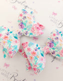 Iridescent Floral Glitter Bow