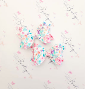 Iridescent Floral Glitter Bow